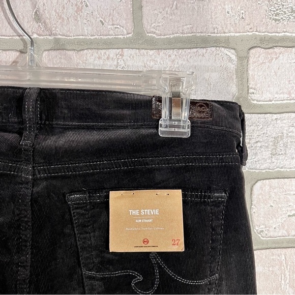Ag NWT The Stevie Slim Straight Corduroy Jeans in Dark Charcoal Size 27 - Picture 7 of 8